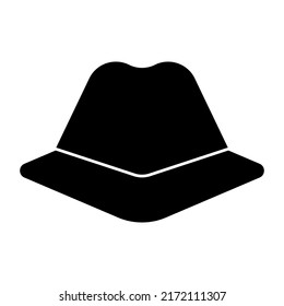 A solid design icon of cowboy hat