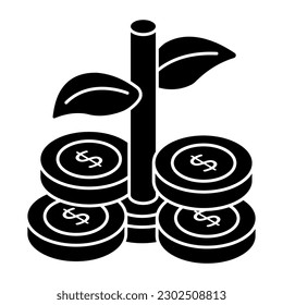 solid design icon of financial growth