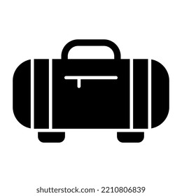 A solid design icon of gym bag