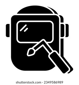 A solid design icon of helmet
