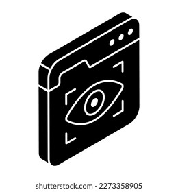 A solid design icon of iris recognition