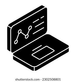 Un sólido icono de diseño de la infografía en línea 