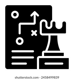A solid design icon of stratagem

