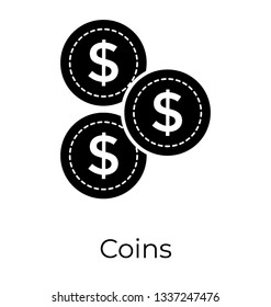 Solid design of money coin icon.