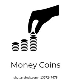 Solid design of money coin icon.