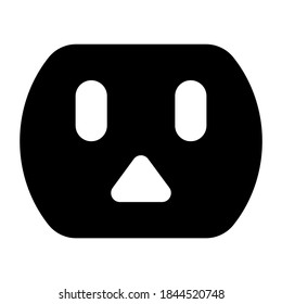 Solid design of socket icon, electrical outlet vector 