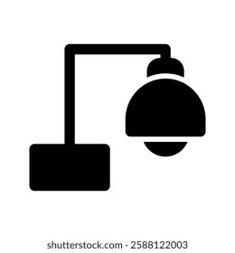 Solid desk lamp icon with a simple and modern design. Perfect for study, workspace, and office themes.