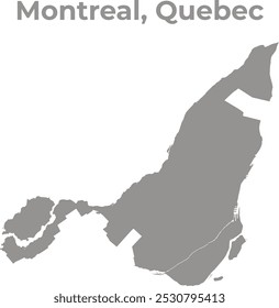 um mapa detalhado e sólido de Montreal, Quebec