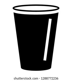 Solid disposable cup icon vector