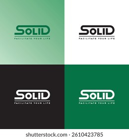 SOLID door lock company logo design
