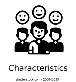 Un icono de características editable sólido