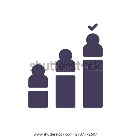 Solid election results bar graph icon shows EU vote ranking statistics and candidate poll comparison