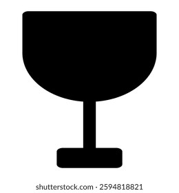 Solid elegant glass icon with a stylish and refined design. Ideal for beverages, dining, luxury, and celebration themes.