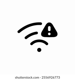 solid exclamation mark error warning wifi internet icon sign vector