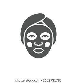 Solid Face Mask Applied Human Face Symbolizing Skincare Treatments Relaxation Self Care