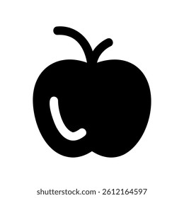 Solid fill graphic representation of a common fruit, often associated with healthy eating habits