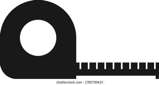 Icono de cinta de medida de relleno sólido con fondo transparente. EPS 10