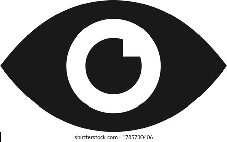 Solid fill privacy eye icon with transparent background. EPS 10