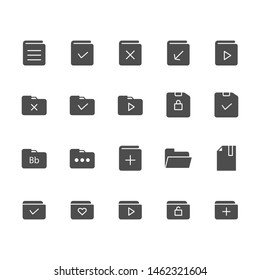 Solid folder and document icon variations. Ready to use for website, mobile app, presentation and any other projects