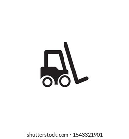 Solid fork lift truck icon design - Vector