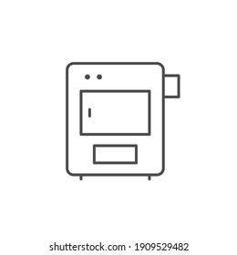 Solid fuel boiler line outline icon