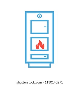 Solid Fuel Boiler outline icon. Clipart image isolated on white background