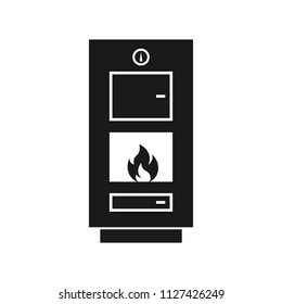 Solid Fuel Boiler silhouette. Clipart image isolated on white background