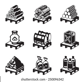 Solid fuel for domestic use - vector illustration