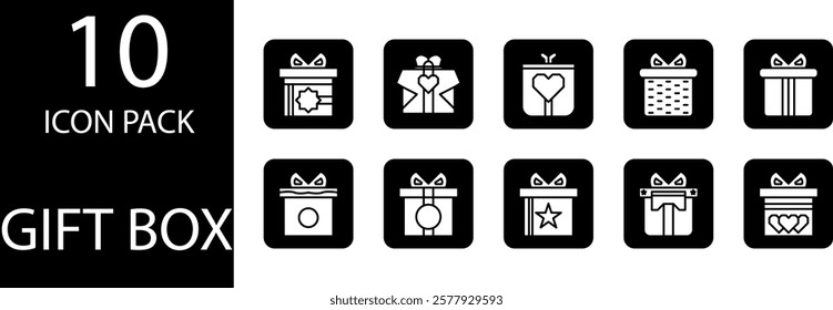 Solid gift box icon design with smooth corners, symbolizing happiness and gratitude.