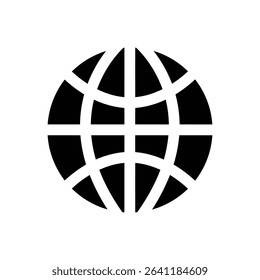 Solid Globe Icon, Black Global Internet Symbol Vector.