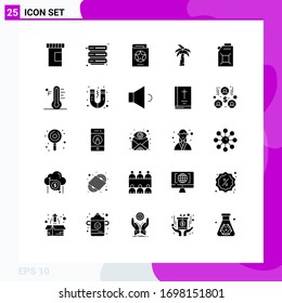 Solid Glyph Pack of 25 Universal Symbols of cloud; fuel; halloween; engine; tree Editable Vector Design Elements
