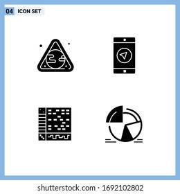 Solid Glyph Pack of Universal Symbols of earth; application; waste; mobile apps; computer Editable Vector Design Elements