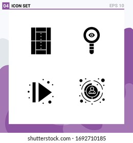 Solid Glyph Pack of Universal Symbols of activities; molecule; pitch; chemical; eject Editable Vector Design Elements