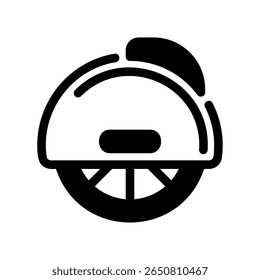 Representação de um Glifo Sólido de um Monowheel de auto balanceamento