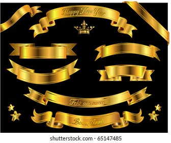 Solid gold banners and design elements