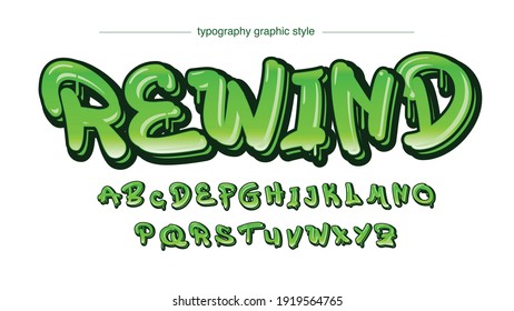 Solid Green Driping Graffiti Style Typography Text Effect