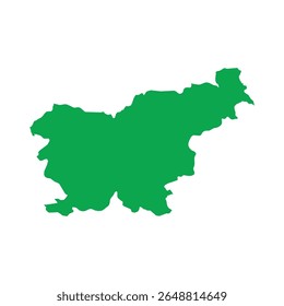 Solid green map outline showing the geographic shape of Slovenia, without labels or internal borders.
