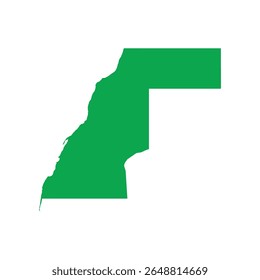 Solid green map outline showing the geographic shape of Western Sahara, without labels or internal borders.