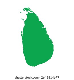 Solid green map outline showing the geographic shape of Sri Lanka, without labels or internal borders.