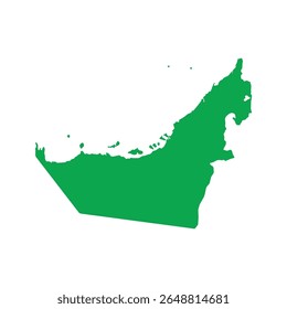 Solid green map outline showing the geographic shape of United Arab Emirates, without labels or internal borders.