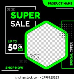 solid green sale poster design