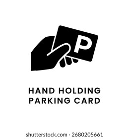 Mano sólida que sostiene la tarjeta de estacionamiento