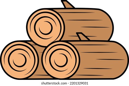 Vektor-Vektorgrafik-Design aus festem Holz, Symbol für Herbst- oder Herbstaktivitäten, Trockenwetter-Zeichen, Temperate-Klimatisierung Elemente Stockillustration, Holzrundblock-Konzept