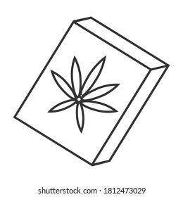 Icono de hachís o resinas sólidas de la línea de cannabis para aplicaciones o sitios web
