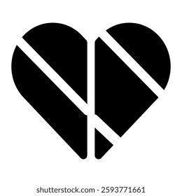 Solid heart icon with a bold and timeless design. Ideal for love, romance, emotions, and affection-related themes.