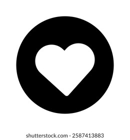 The solid heart icon represents love, affection, and emotional connection, commonly used in digital communication and design.