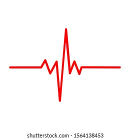 Solid heart rhythm ekg icon. Cardio heartbeat symbol. Vector Illustration.
