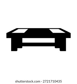 Solid heavy duty wooden workbench silhouette vector illustration for carpentry workshop professional tools and industrial craft station design