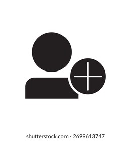 Icono sólido para agregar, crear o registrar un nuevo usuario o perfil de Cuenta.