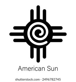 A solid icon of american sun